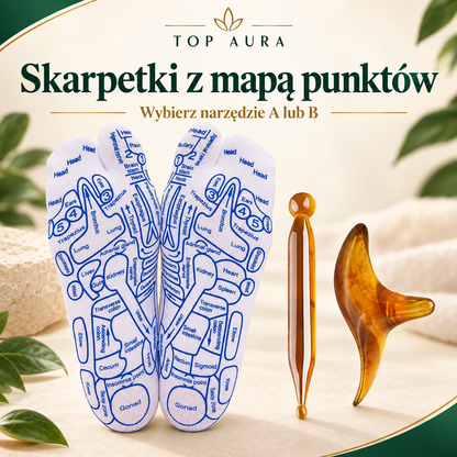 Skarpetki do masażu stóp z mapą punktów