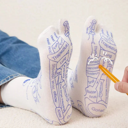 Skarpetki do masażu stóp z mapą punktów